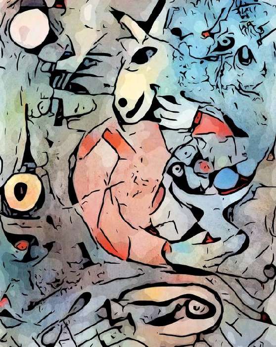 Miro trifft Chagall (La veste rouge) von zamart