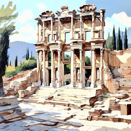 Bauwerk in Ephesos, Türkei 2024