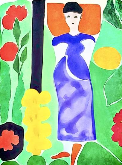 Frau im Blumengarten - Matisse inspired 2023