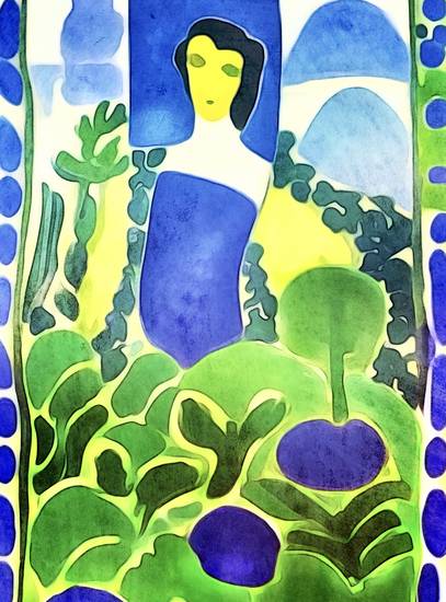Frau in blau - Matisse inspired 2023